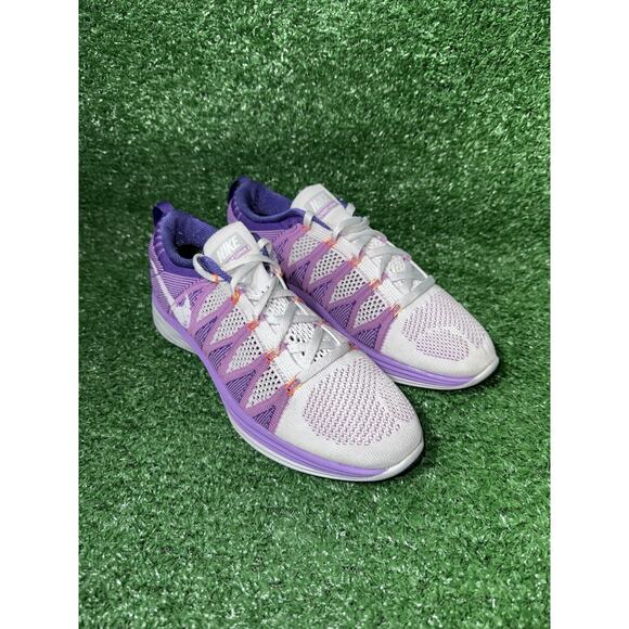 Nike Flyknit Lunar 2 Sneakers Women’s Size 8 Purple Running Shoes, Gently Worn - Picture 2 of 9